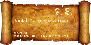 Hankóczy Rozalinda névjegykártya
